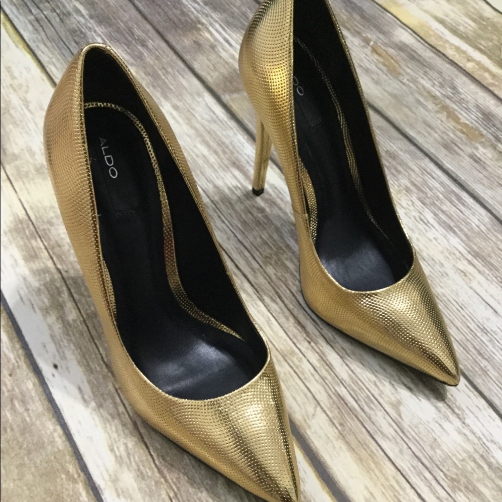 Gold Pointy Toe Stilettos from ALDO